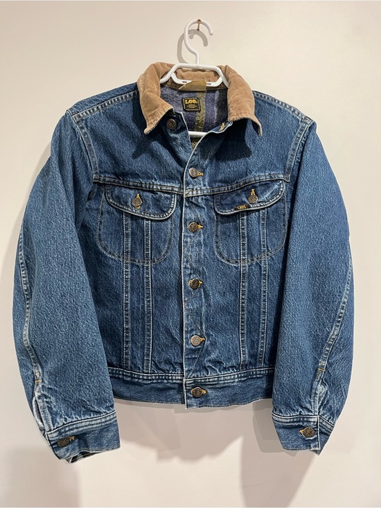 Lee Jackets & Blazers - Vintage 80s Lee Blanket Lined Denim Jacket Storm Rider Corduroy Collar Canadian